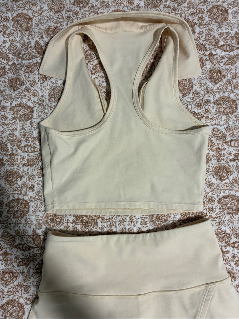 Sleeveless Polo Crop and A-Line Skirt Set in Soft Cream - Picture 4 of 5